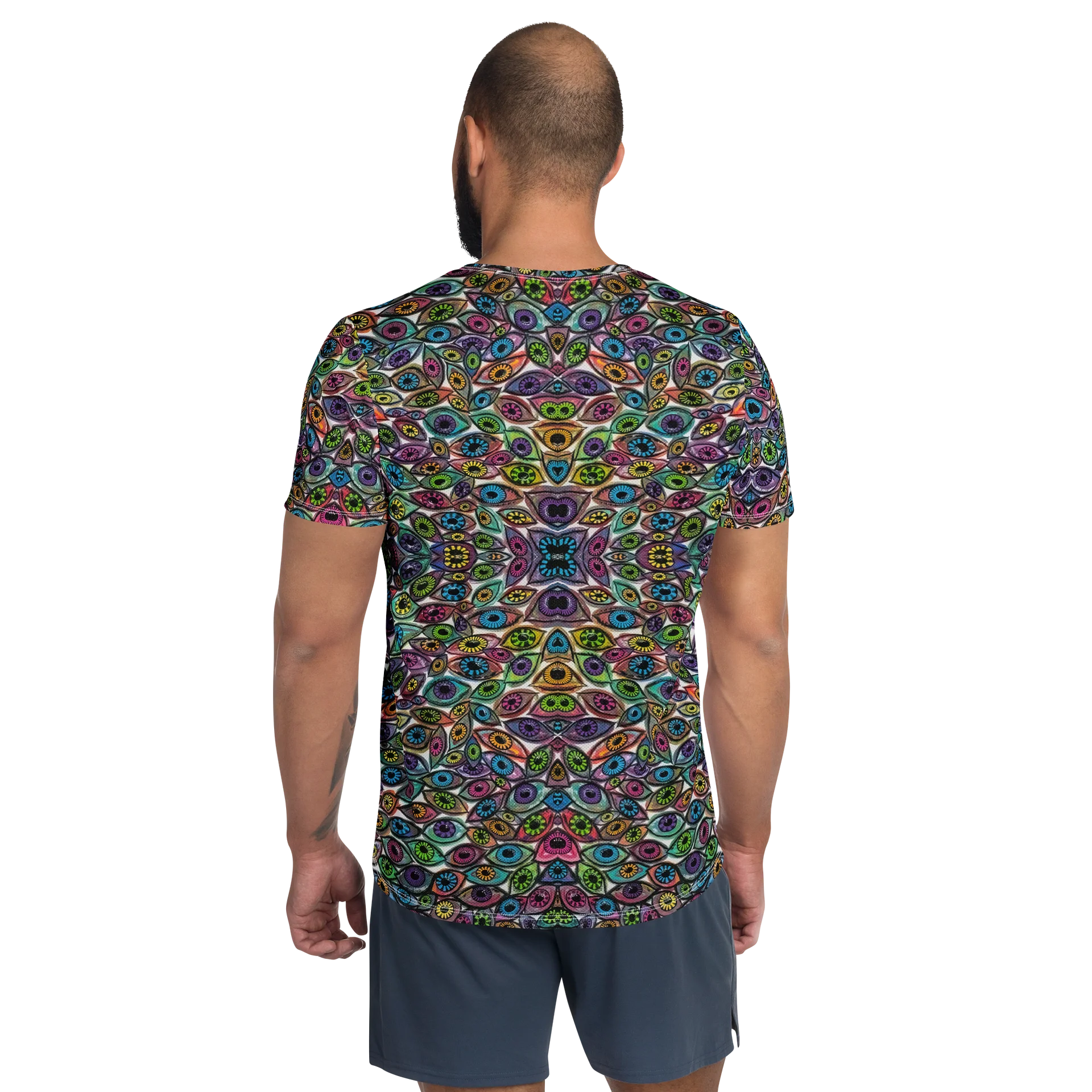 Colorful Psychedelic Eyes Athletic T Shirt | Eye See You Too product image (2)