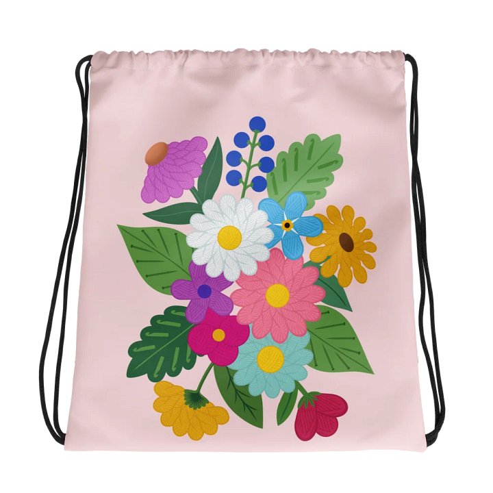 Floral Yarn Drawstring Backpack product image (1)