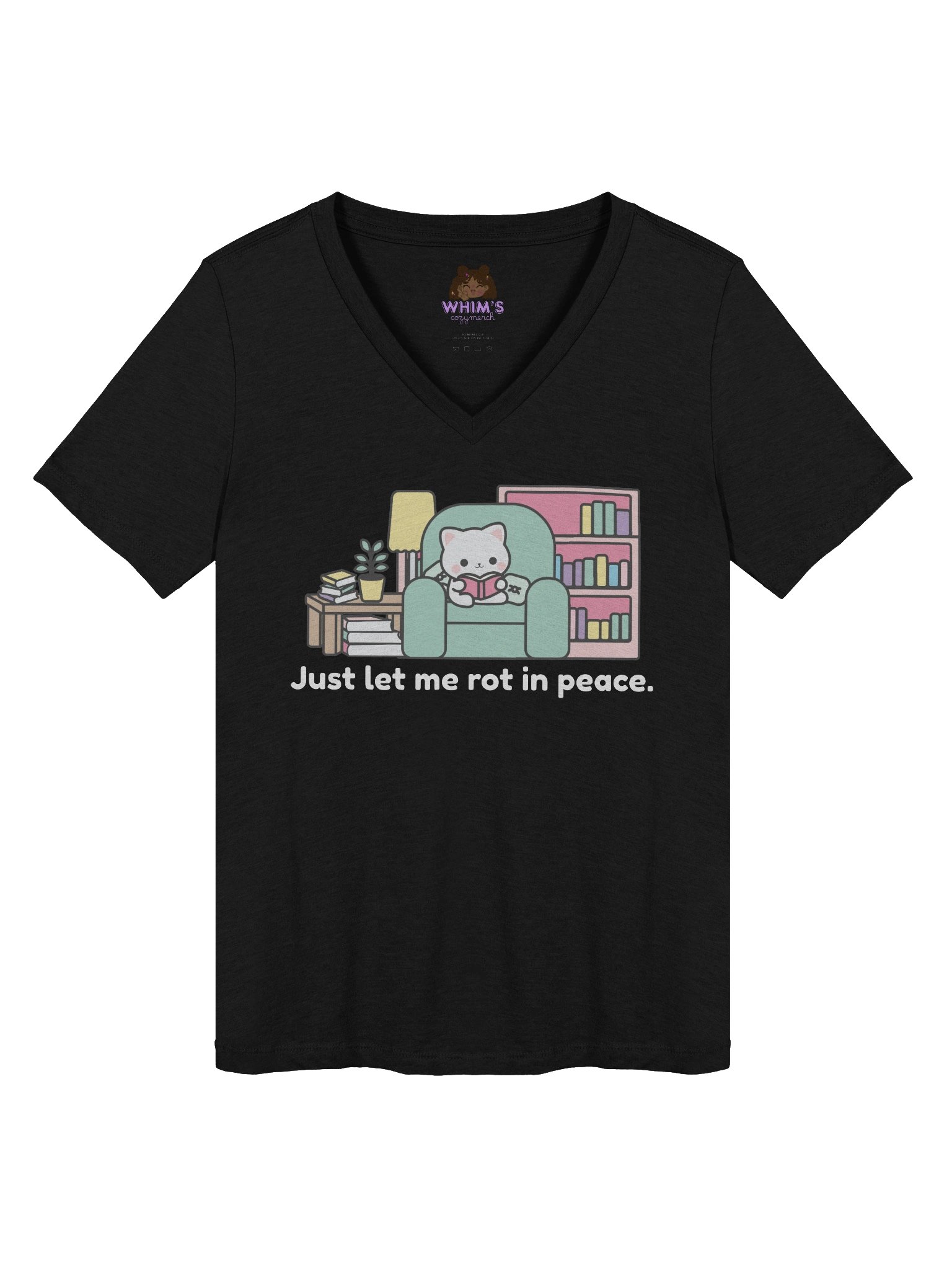 Kitty's Library v-neck product image (1)