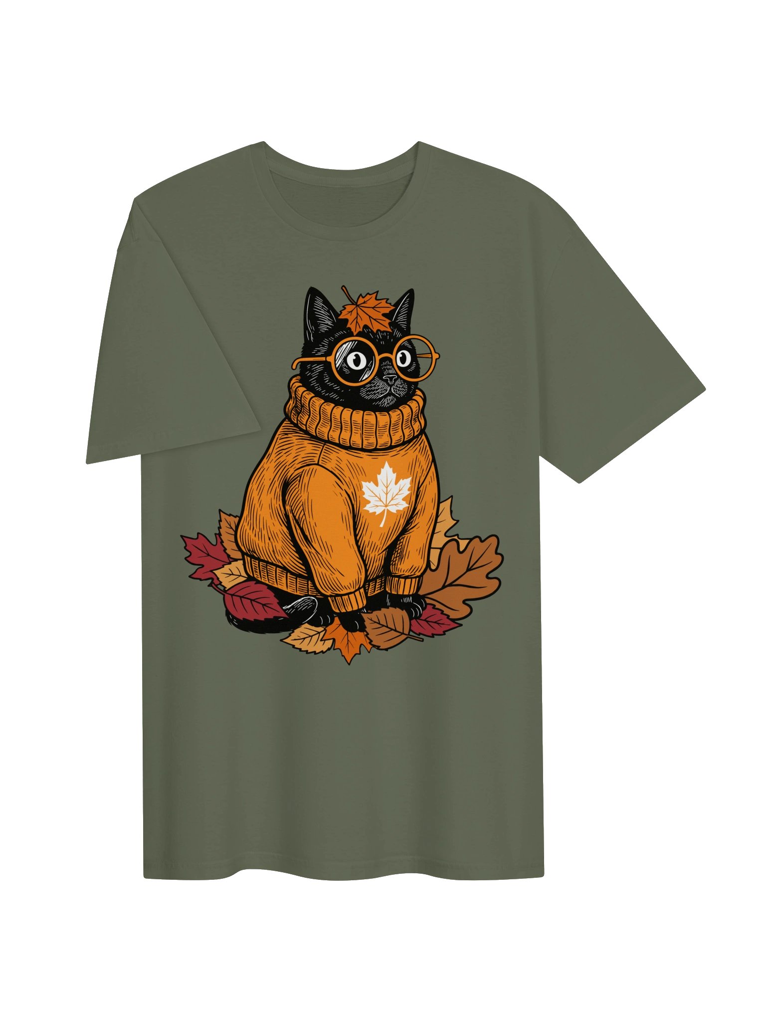 Autumn Leaves Void Cat Shirt product image (4)