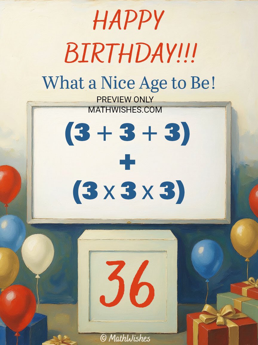 36th Birthday Card - Math Formula product image (1)