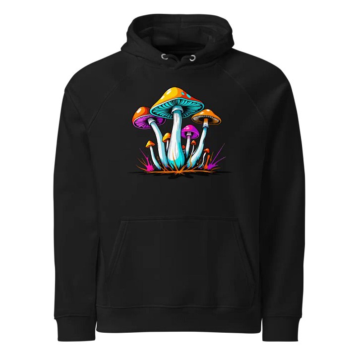 [Groovy Shrooms] Unisex Eco Raglan Hoodie product image (1)