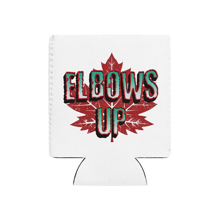 Elbows Up Maple Leaf Can Cooler product image (1)