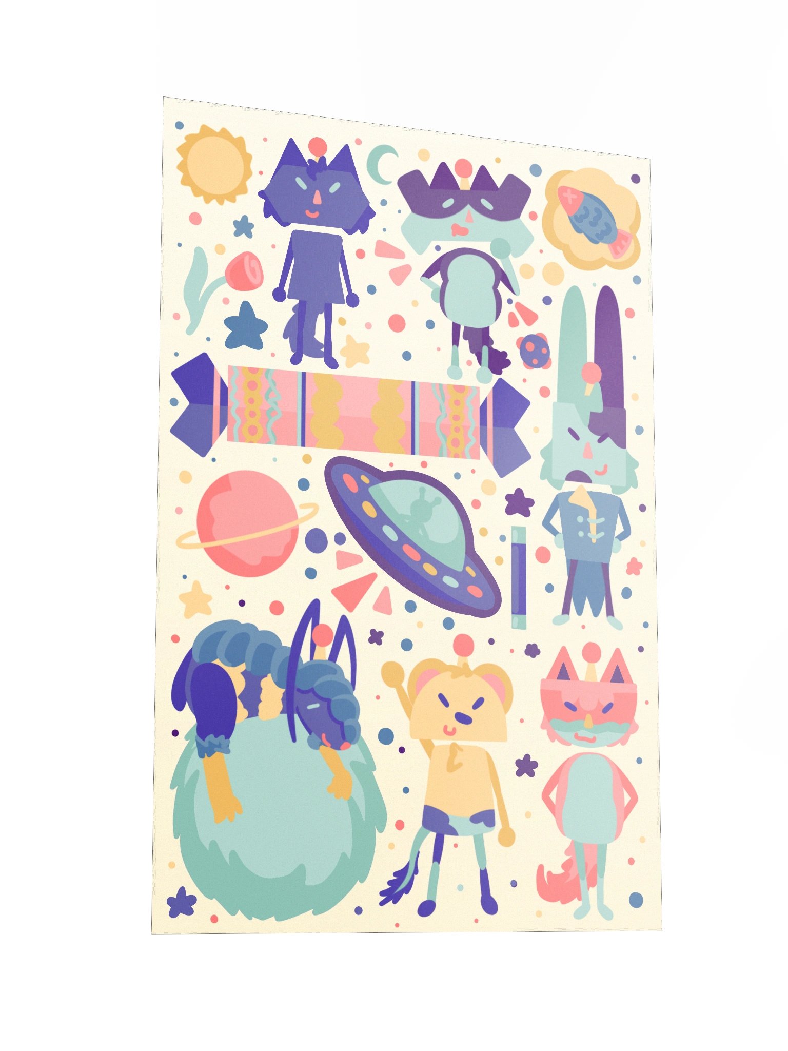 Cozy Cosmos Crew Cream Poster product image (5)