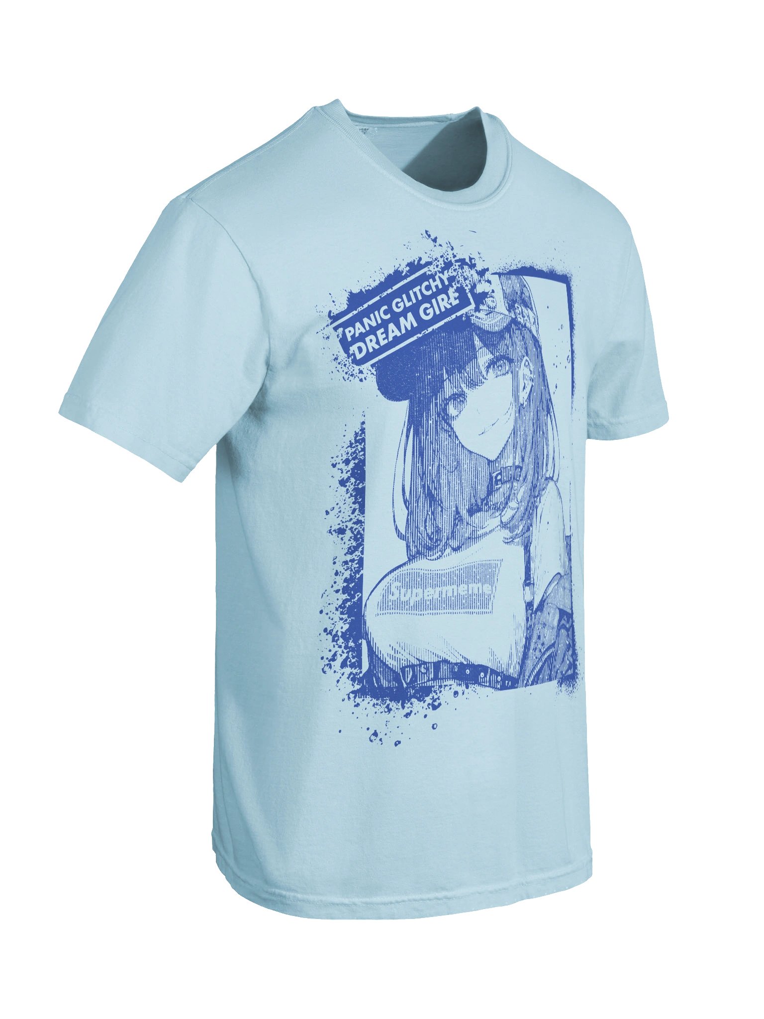 Panic Glitchy Dream Girl Blue Grunge product image (48)