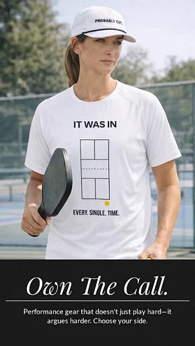 Was it in?
No.
Did I call it in?
Also yes.
Banter tee. Own it.
Free shipping $70+ ↓

https://dinko.store

#pickleballmemes #p...