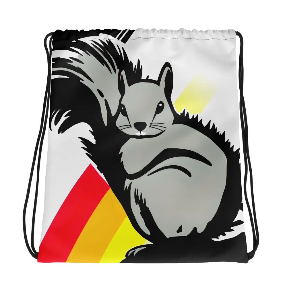 Sleek Squirrel Stripes Drawstring Bag product image (1)