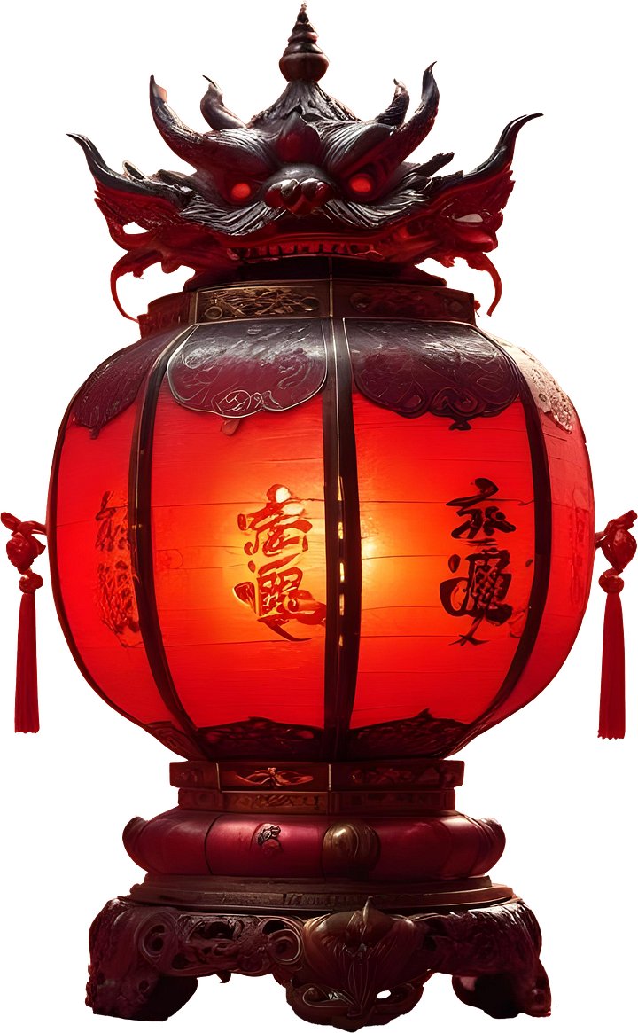 Chinese Lantern – Majestic Red Dragon Design for Lantern Festival PNG product image (1)