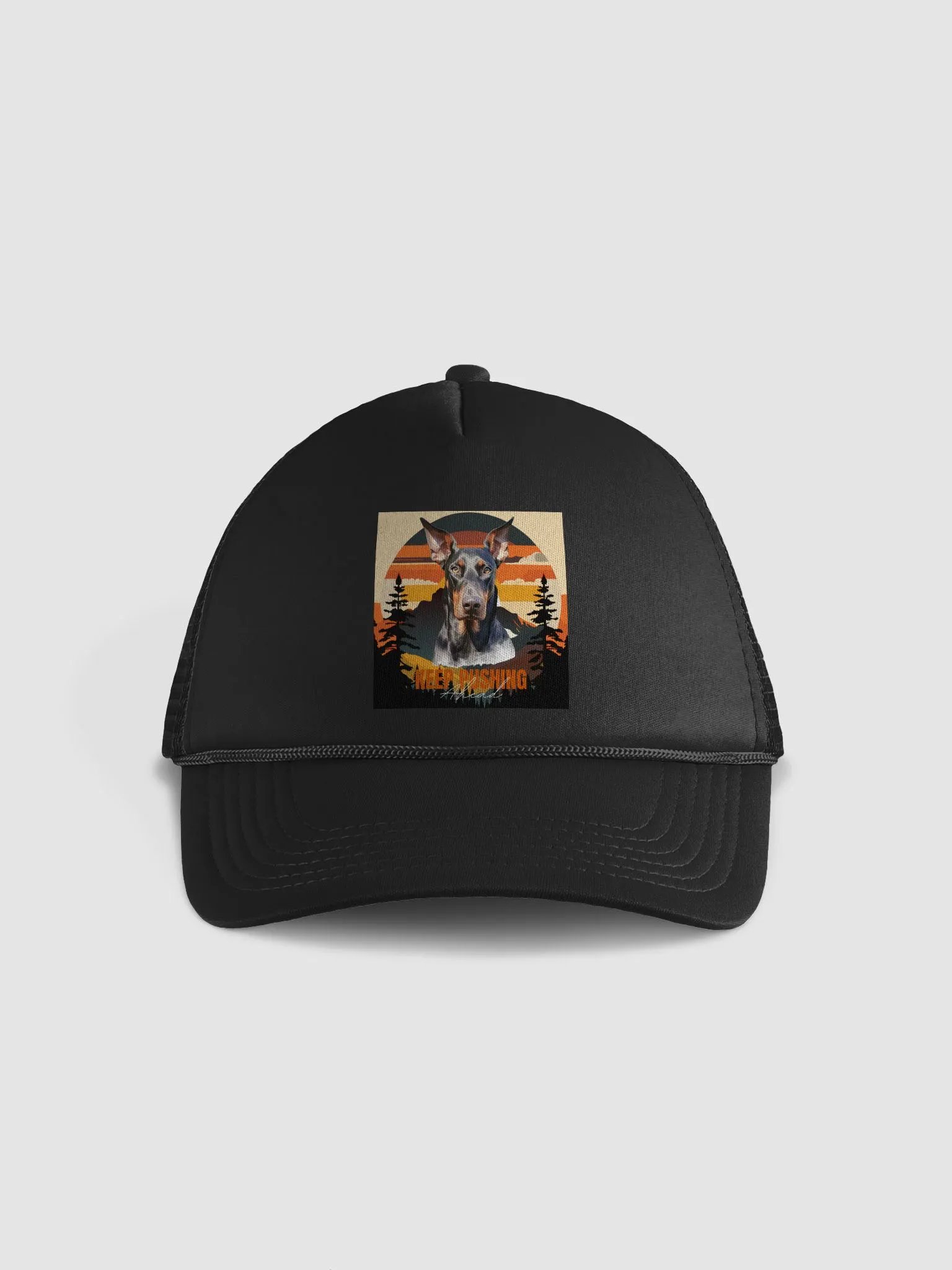 Keep Pushing Ahead Doberman Valucap Foam Trucker Hat product image (2)