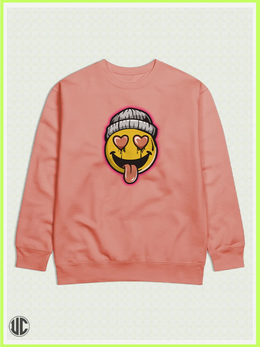 UnkoCon – No Filter Smiley Graphic Crew Neck Sweatshirt product image (1)