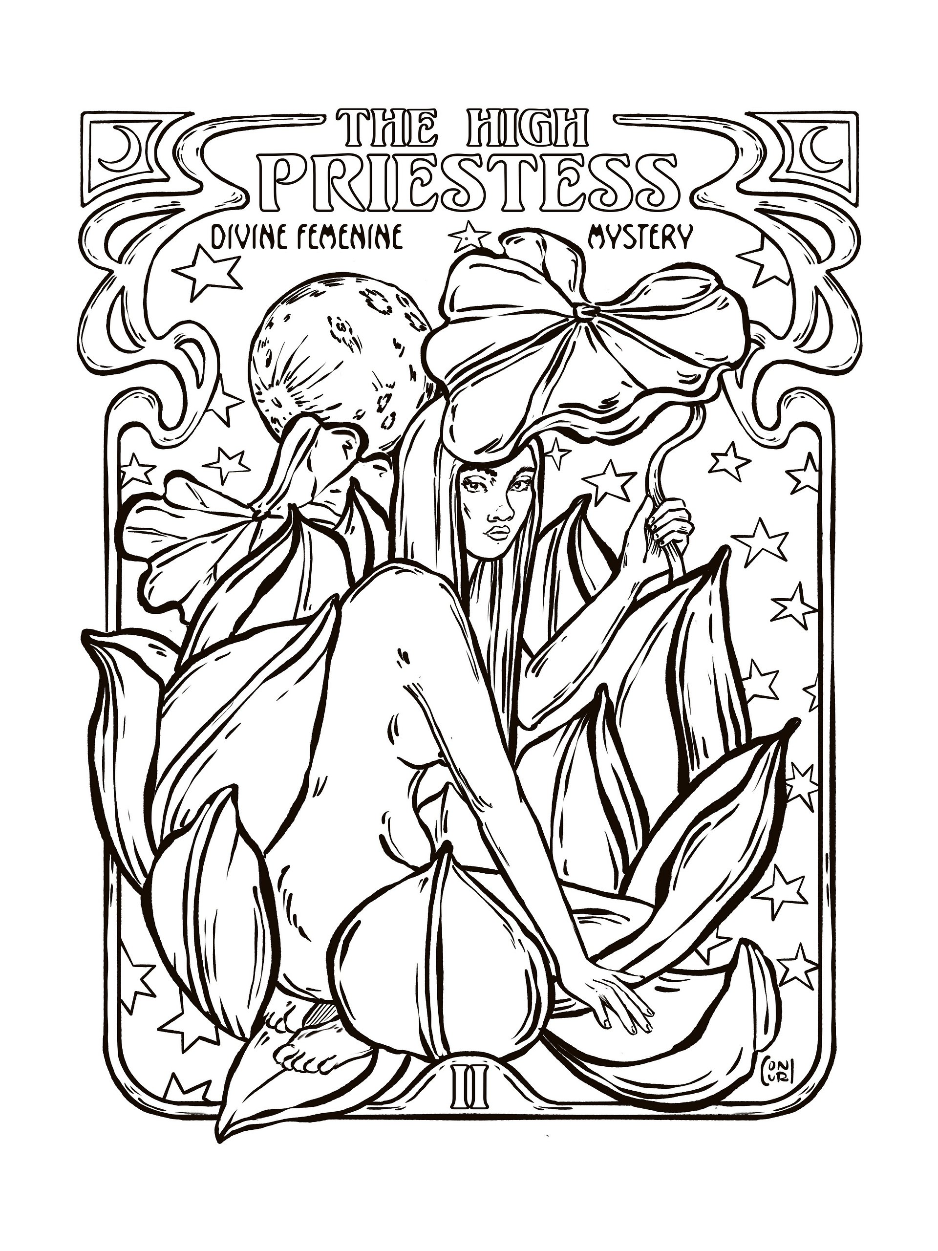 The High Priestess - Colouring Page product image (1)