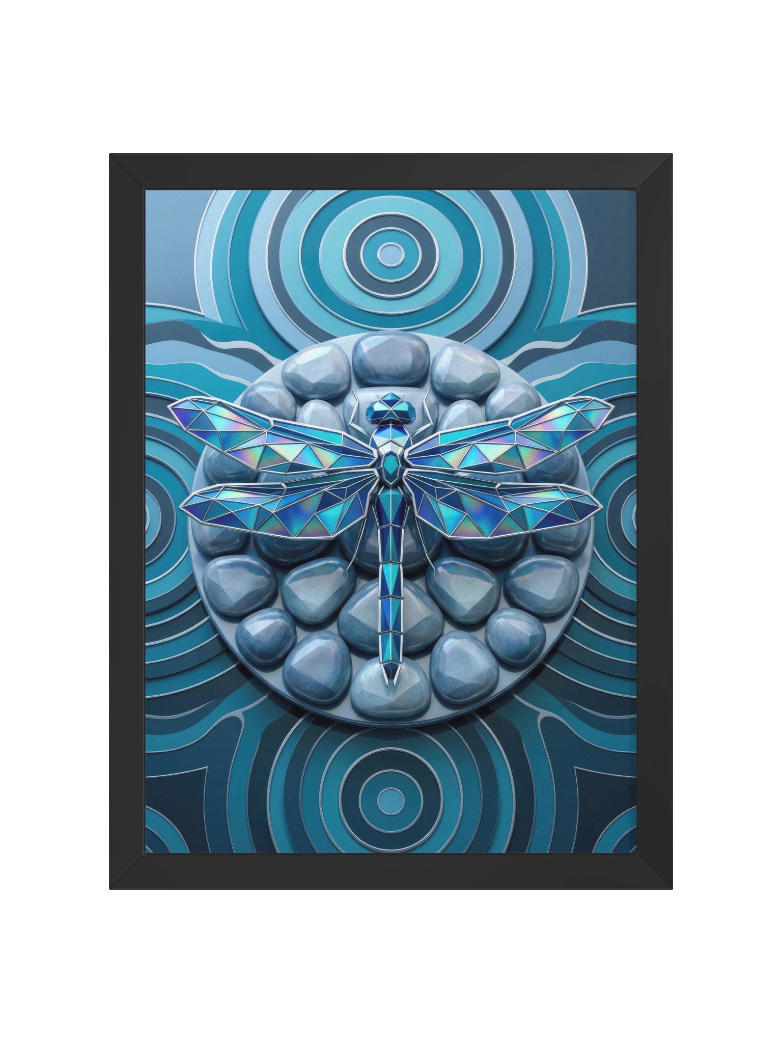 Geometric Dragonfly Framed Poster - Neo-Deco Wall Art product image (1)
