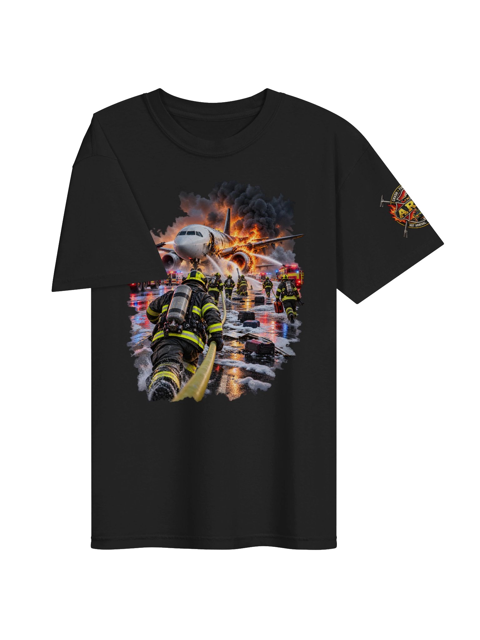 Hot Arrival. Cold Landing. ARFF Firefighter T-Shirt | FLAT OUT BROKEN™ product image (5)