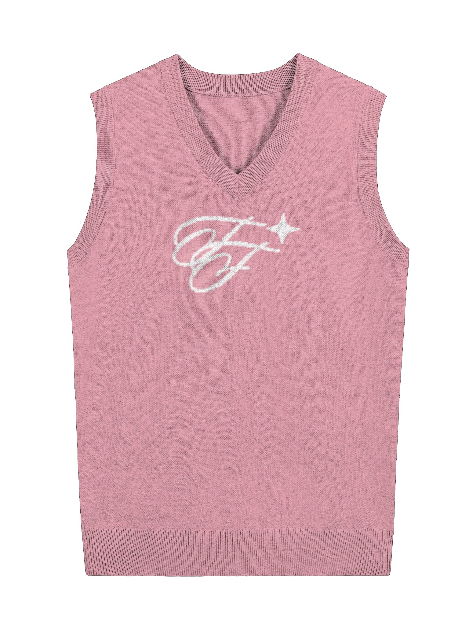 F&F Knitted V-Neck Vest Tournament (PNK) product image (1)