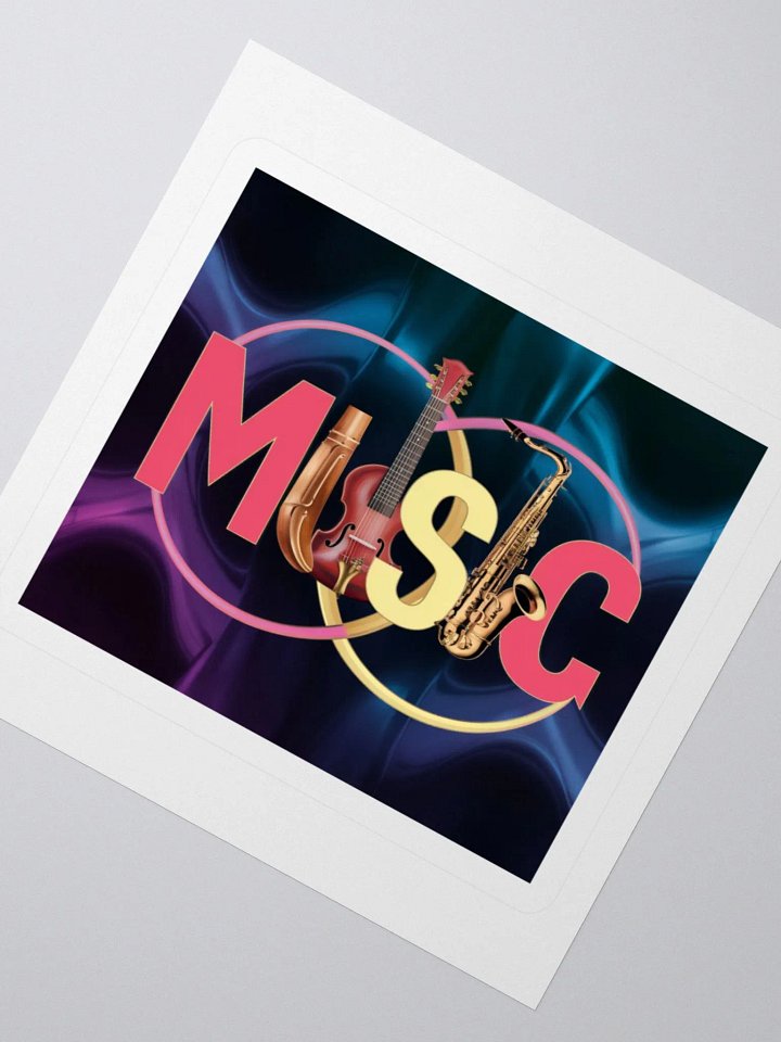 Exclusive 'MUSIC' Art Sticker with Violin and Saxophone - Premium Kiss Cut Vinyl for Laptops, Cars & More product image (2)