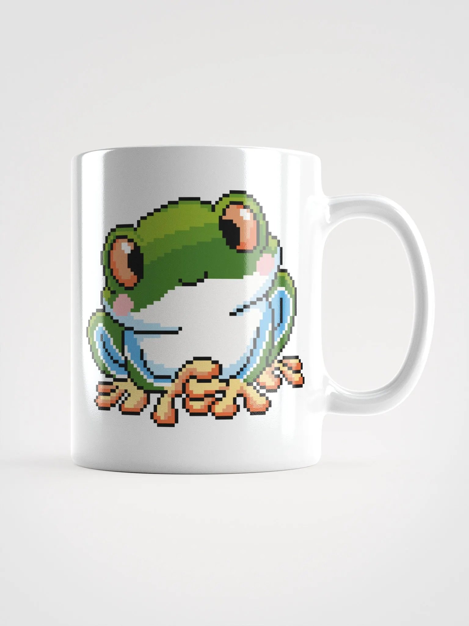 Dark Green Rip the Frog White Glossy Mug product image (2)