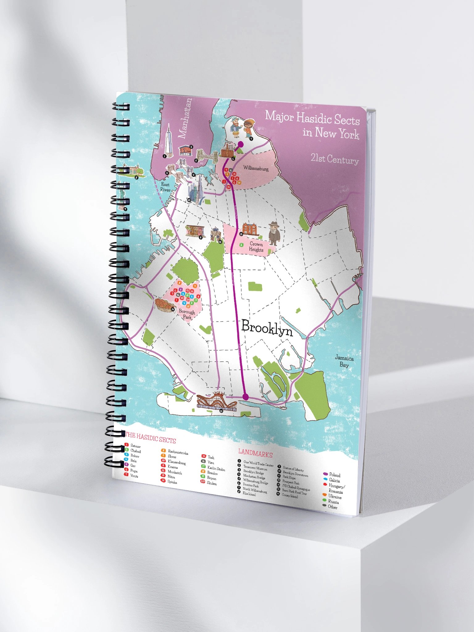 NY Hasidic Sects Map - Notebook product image (4)