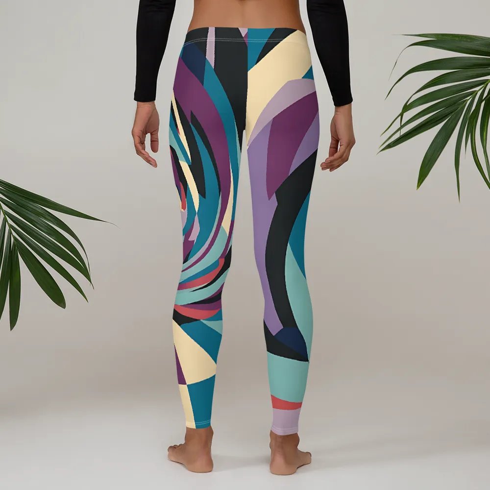 Abstract Lithographic Pattern Design leggings - V5 product image (3)
