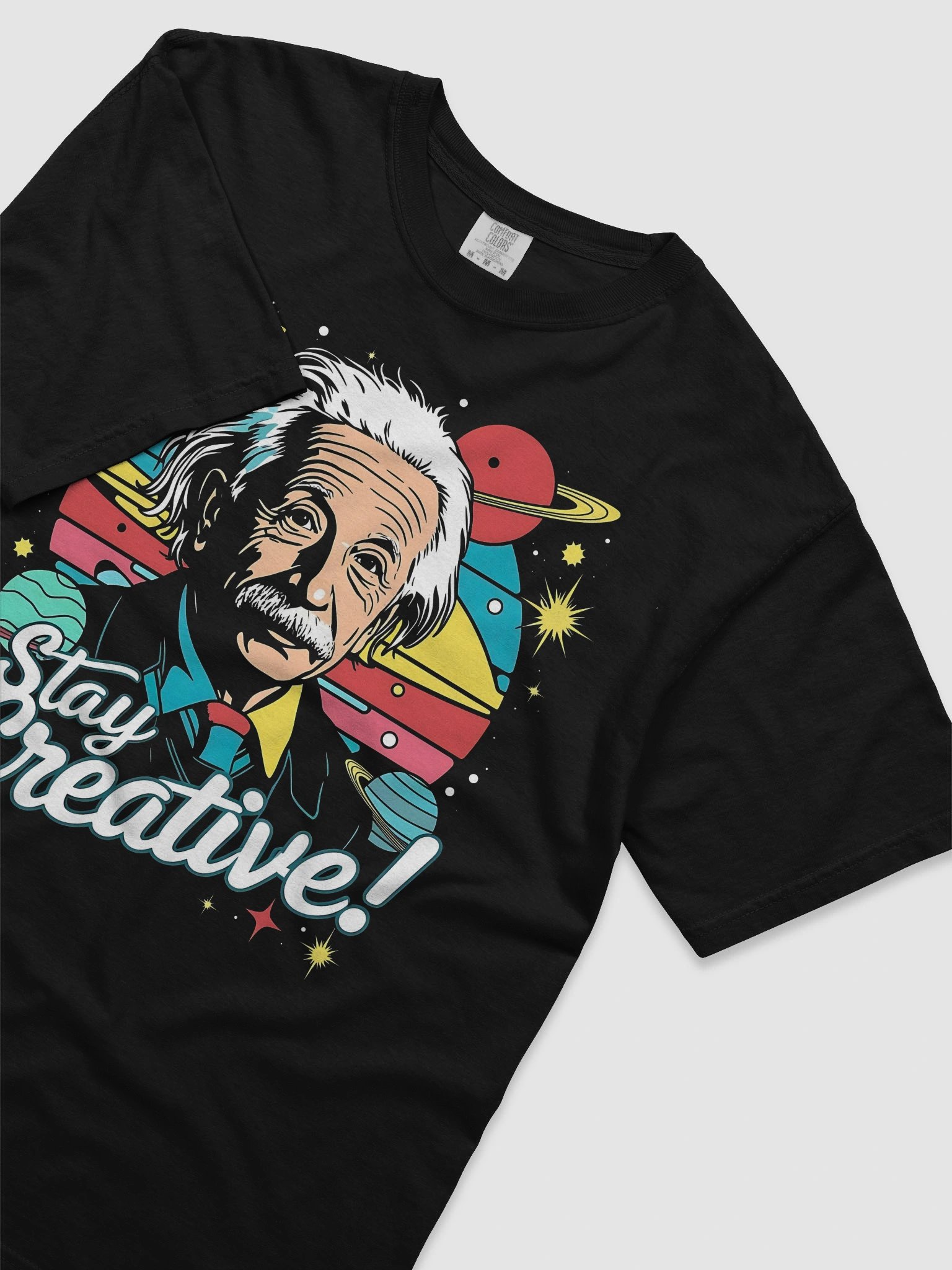 Einstein "Stay Creative!" Retro Space Tee product image (3)