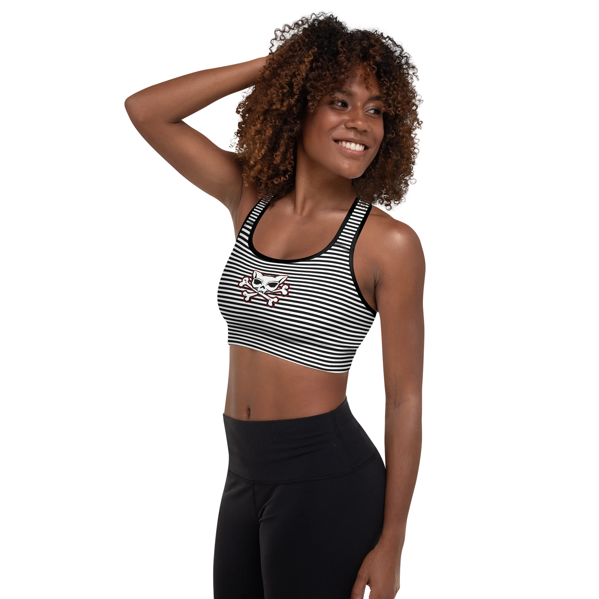 Blaque and White Stripped Sports Bra product image (5)