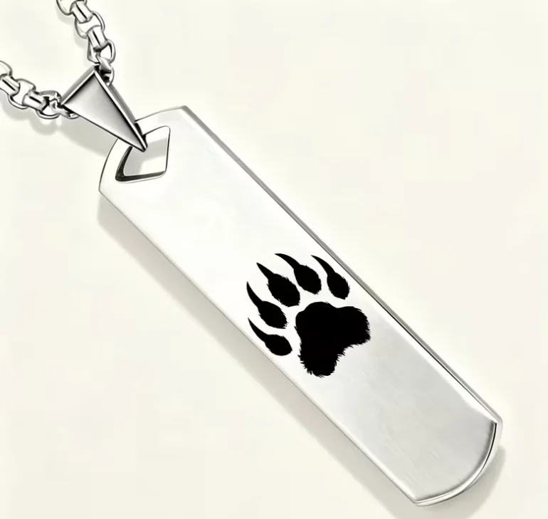 Bear Paw Print Pendant Necklace product image (2)
