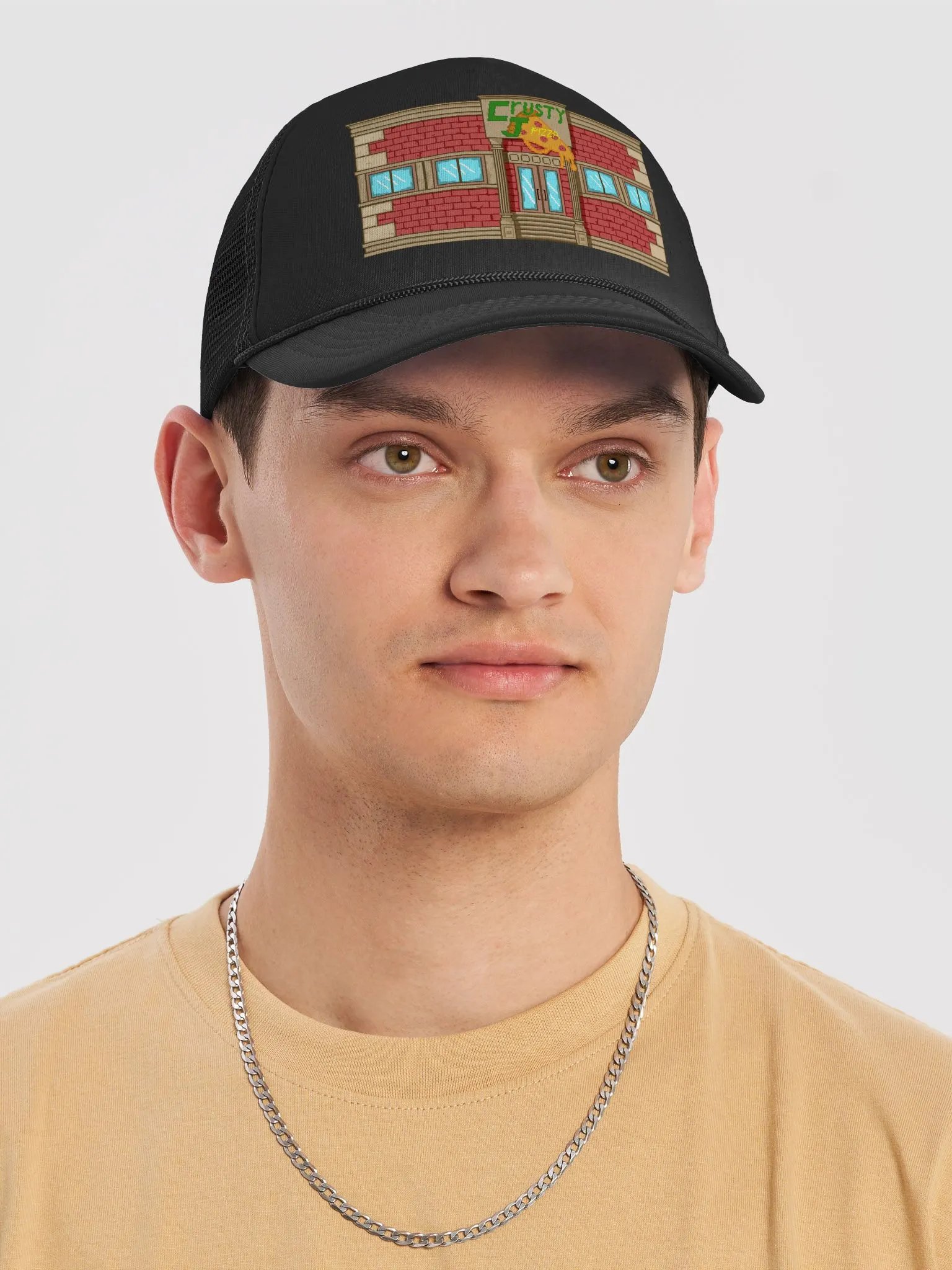 CrustyJ Pizza Trucker Hat product image (5)