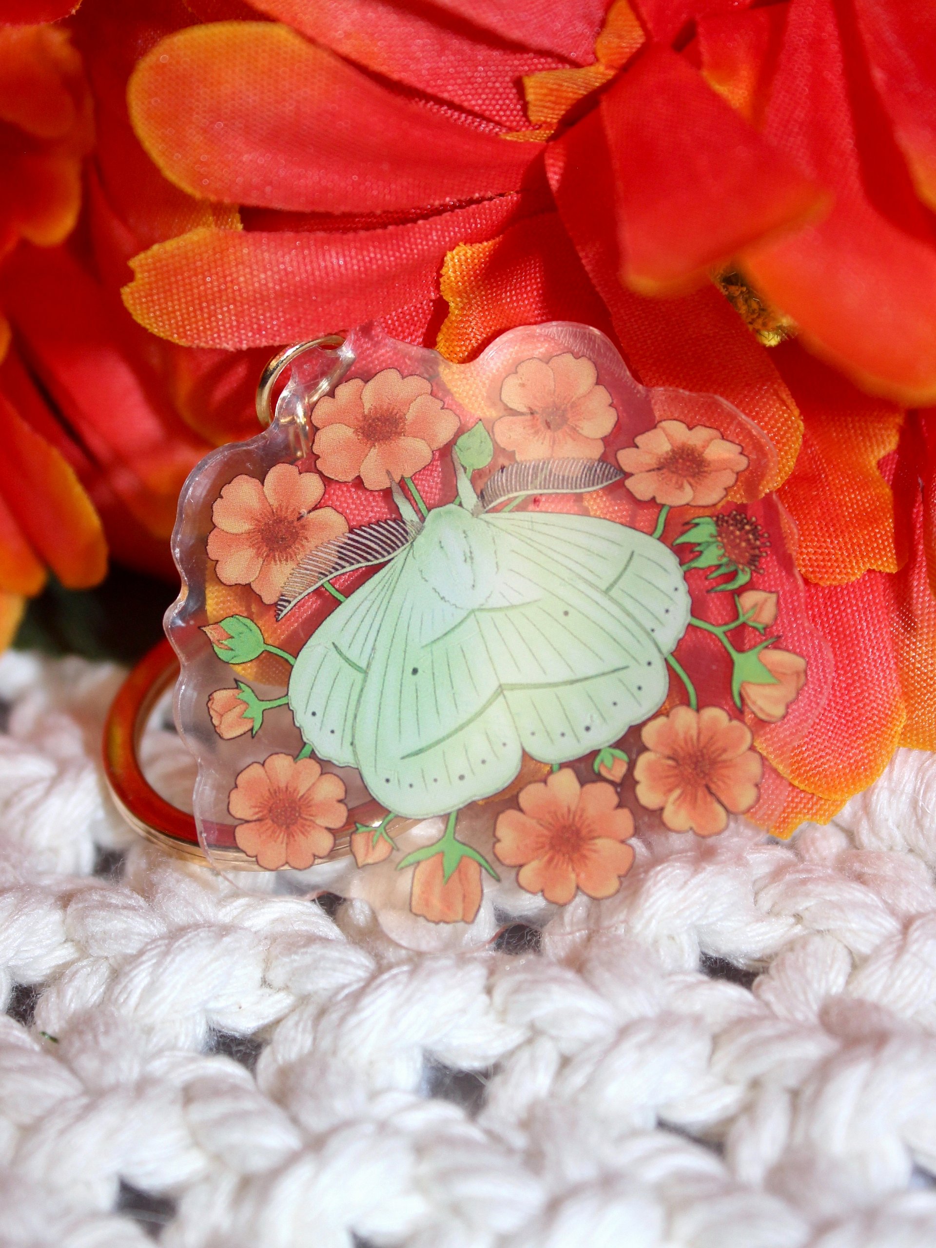 Floral Trabala Garuda Moth Acrylic Keychain product image (6)
