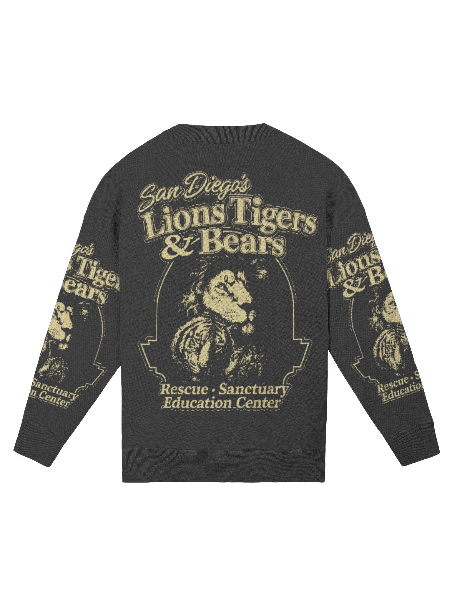 LTB Logo Oversized Knit Sweater (Charcoal/Creme) product image (2)