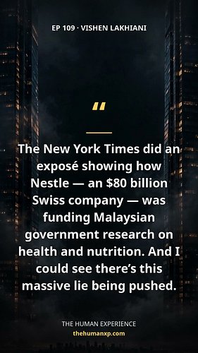 An $80 billion company was writing the nutrition rules. 🏭

Vishen Lakhiani (Mindvalley founder) recounts the New York Times e...