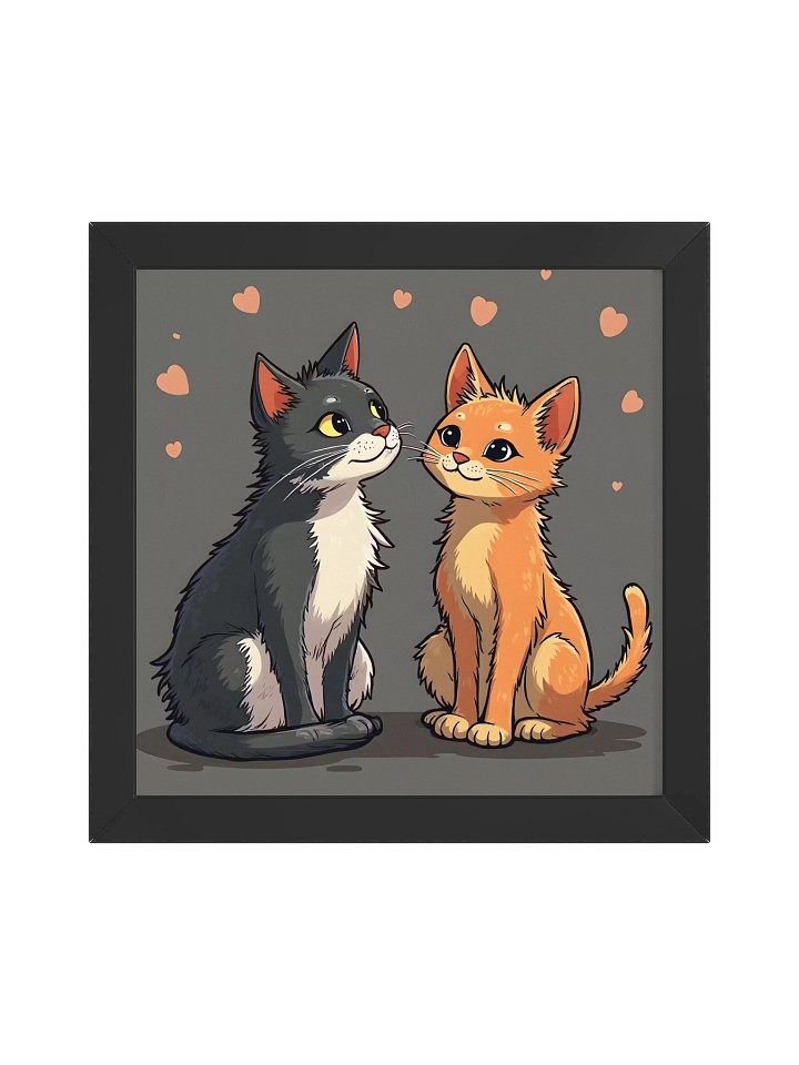 Cat Love Framed Matte Poster – Premium Ayous Wood Frame product image (5)