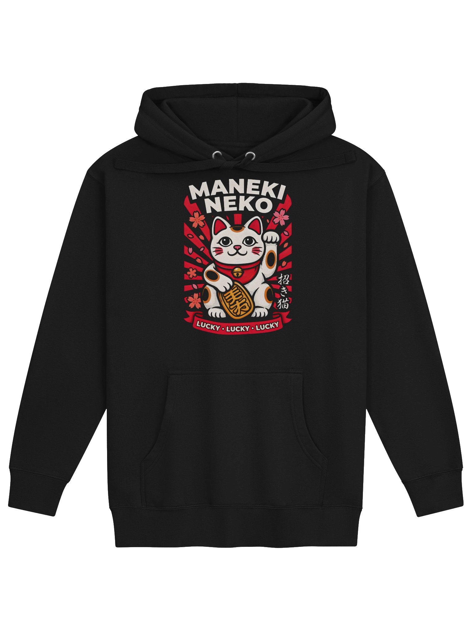 Maneki Neko Lucky Cat Hoodie product image (3)