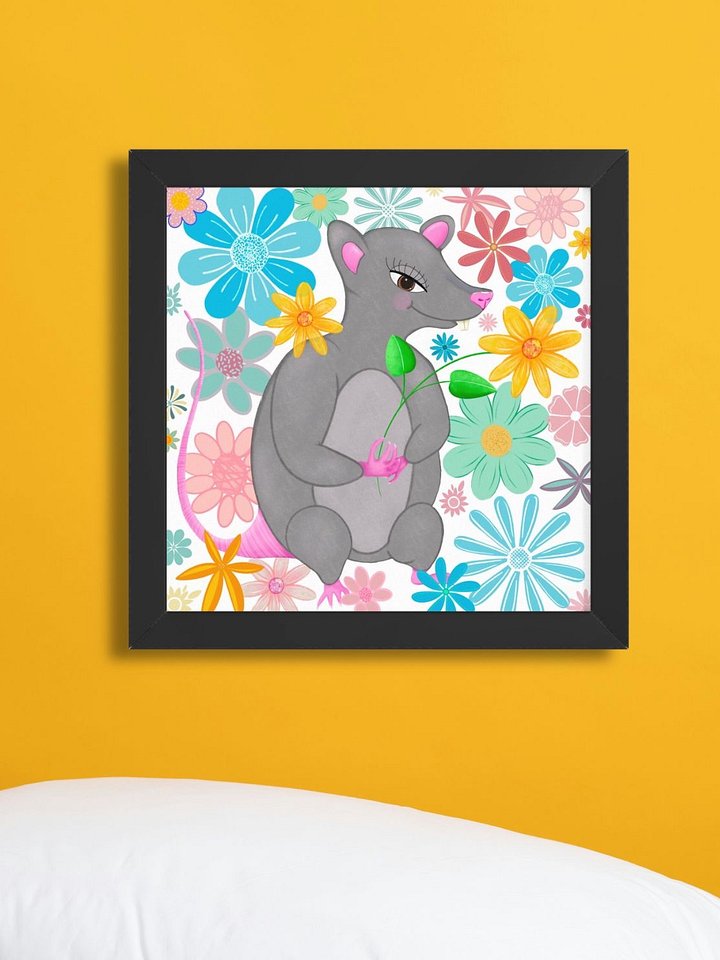Floral Mouse Whimsy Framed Poster product image (2)