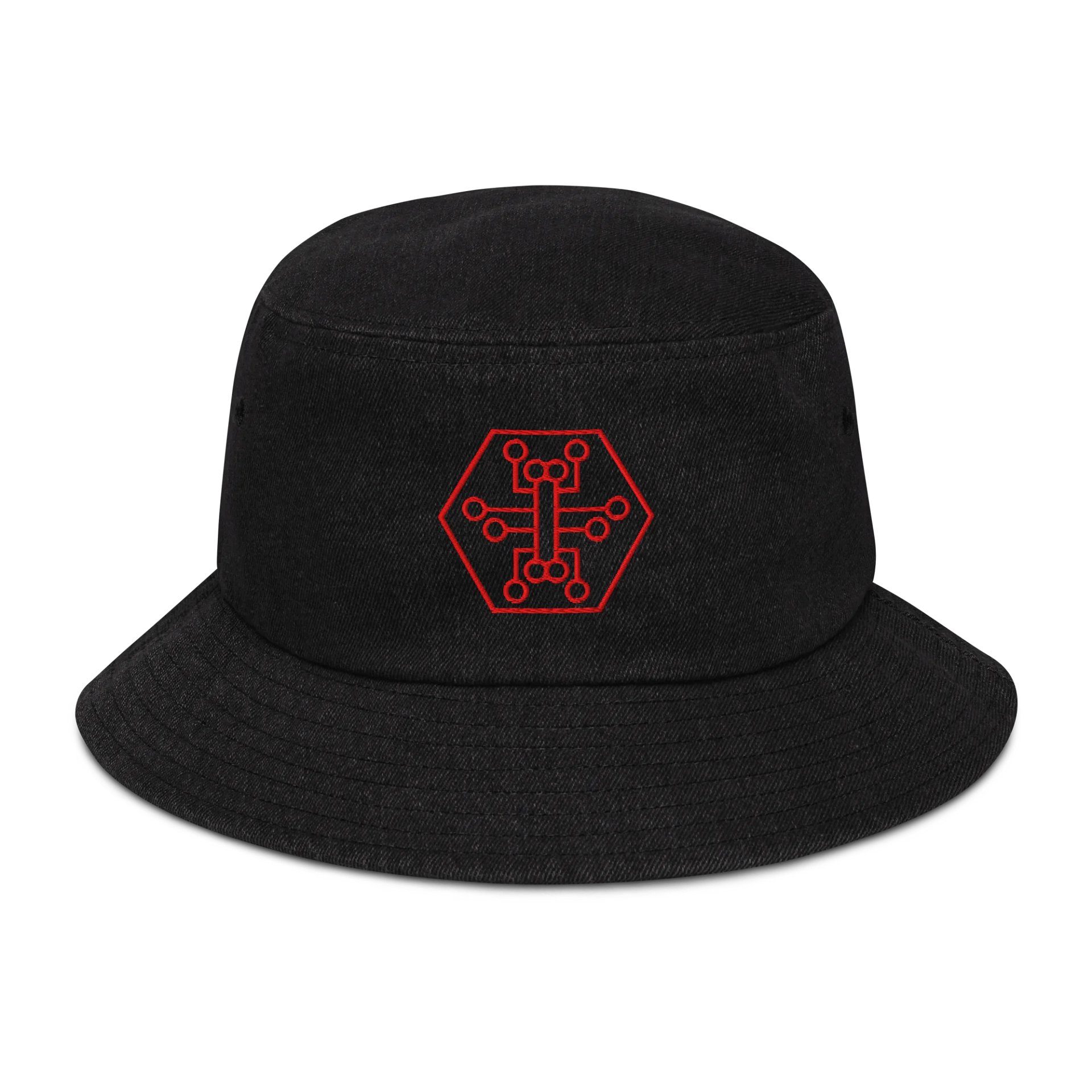 hackers.town bucket hat, red product image (1)