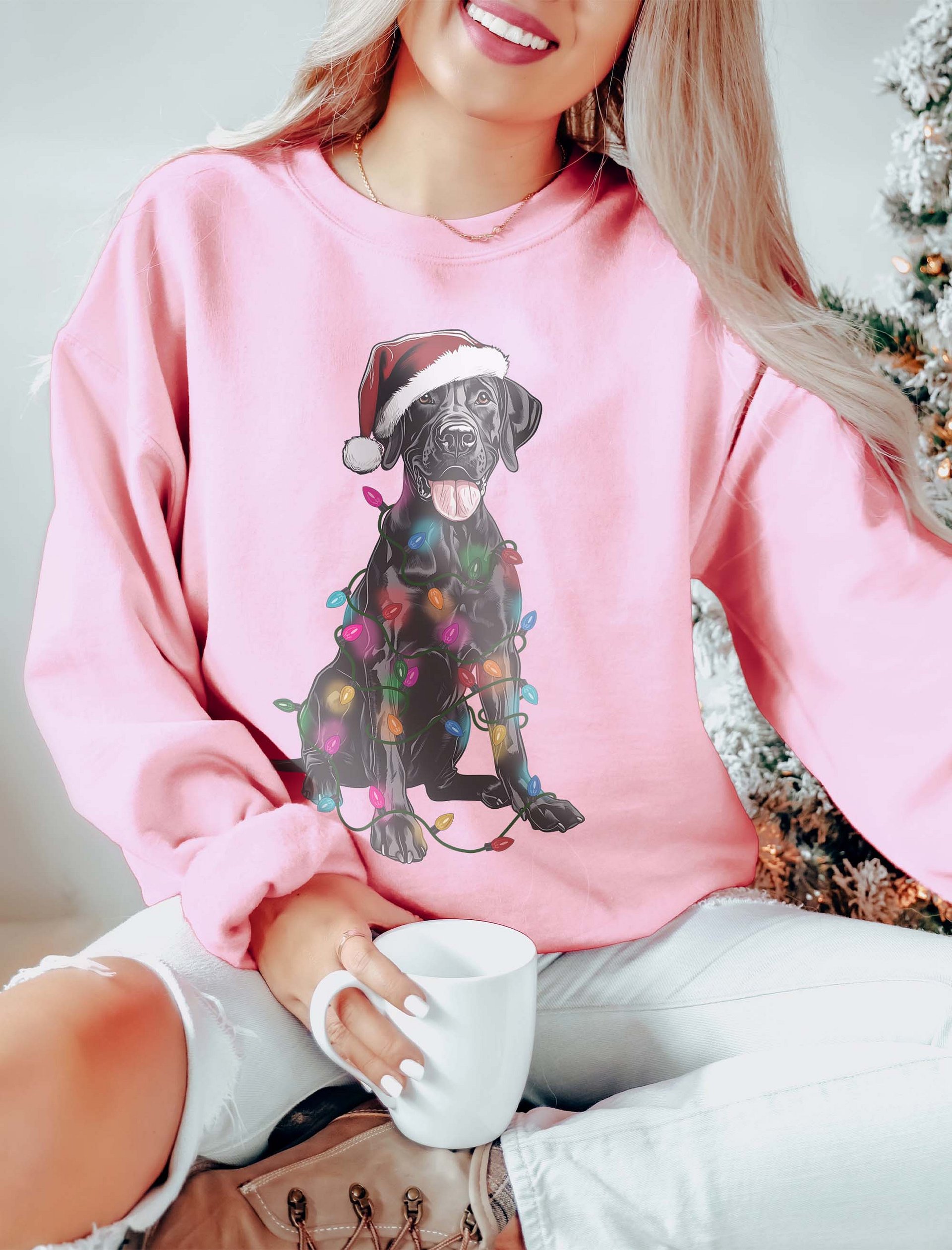Funny Great Dane(Black) Christmas Sweatshirt product image (15)