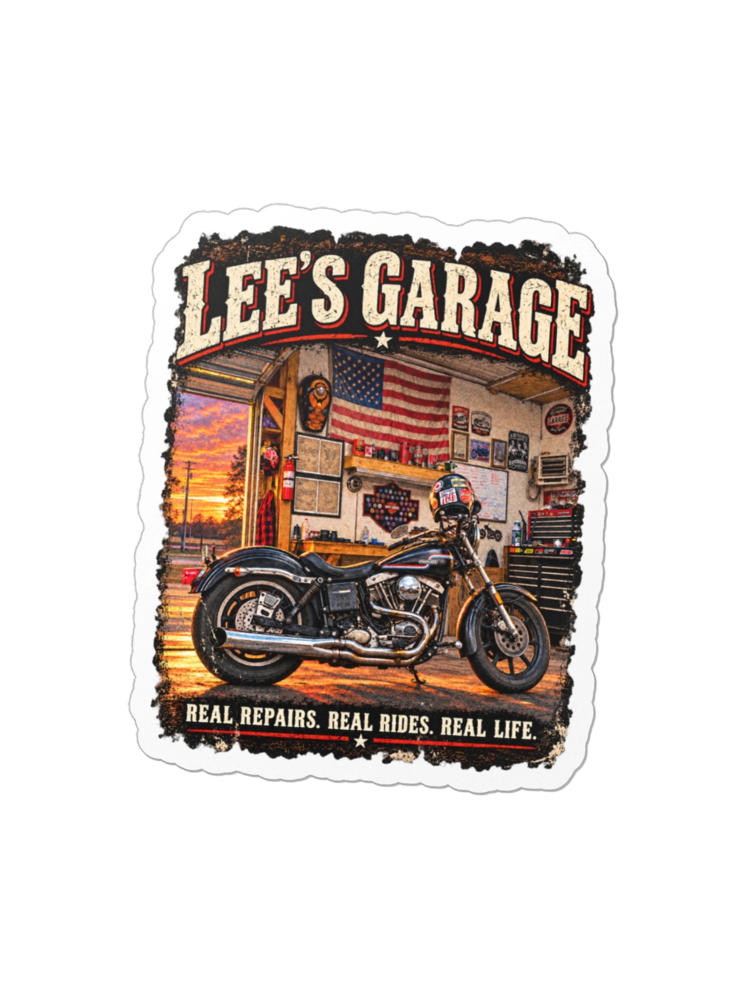 Lee's Garage Shovelhead Decal product image (3)