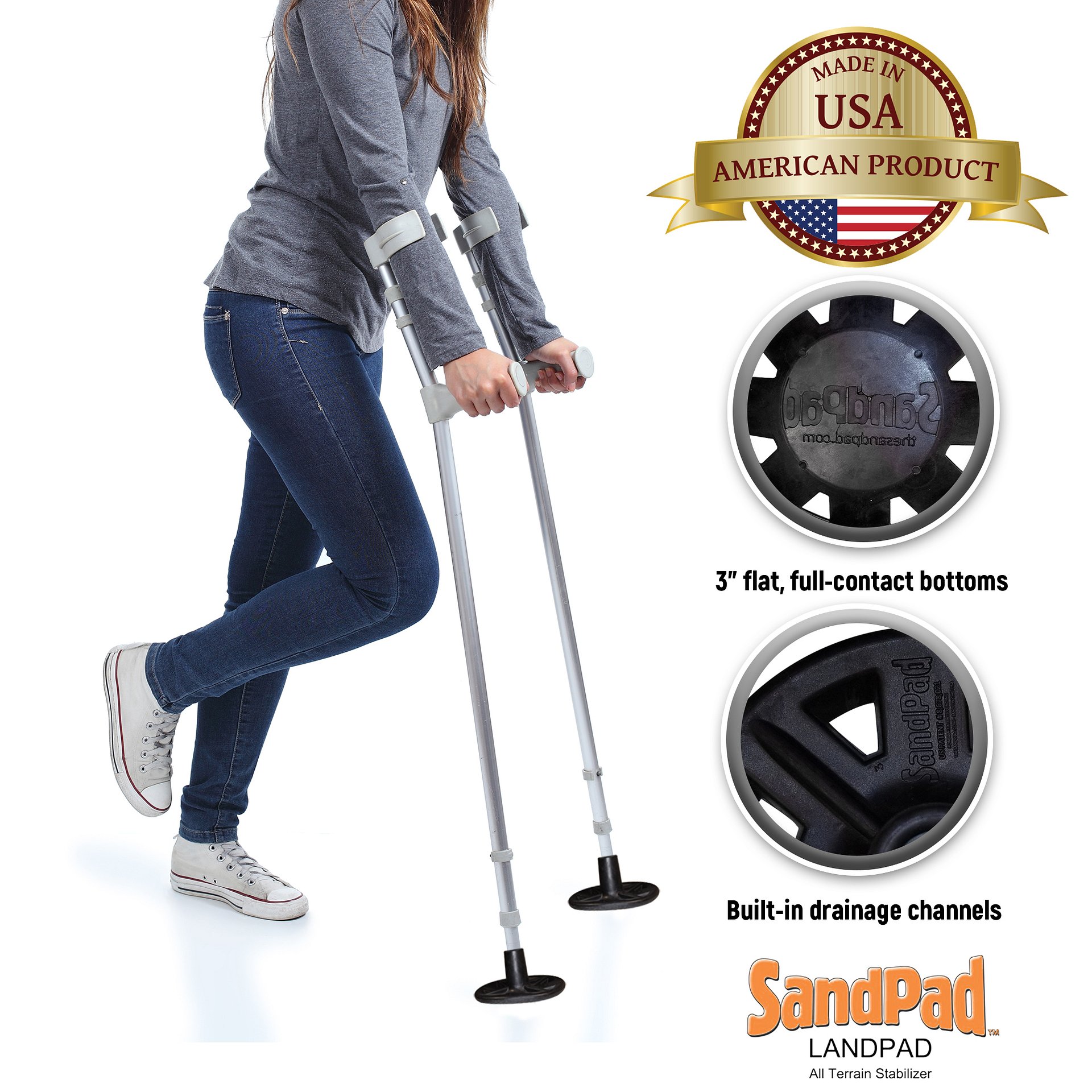 SandPad LandPad Crutch Tip Pair product image (7)