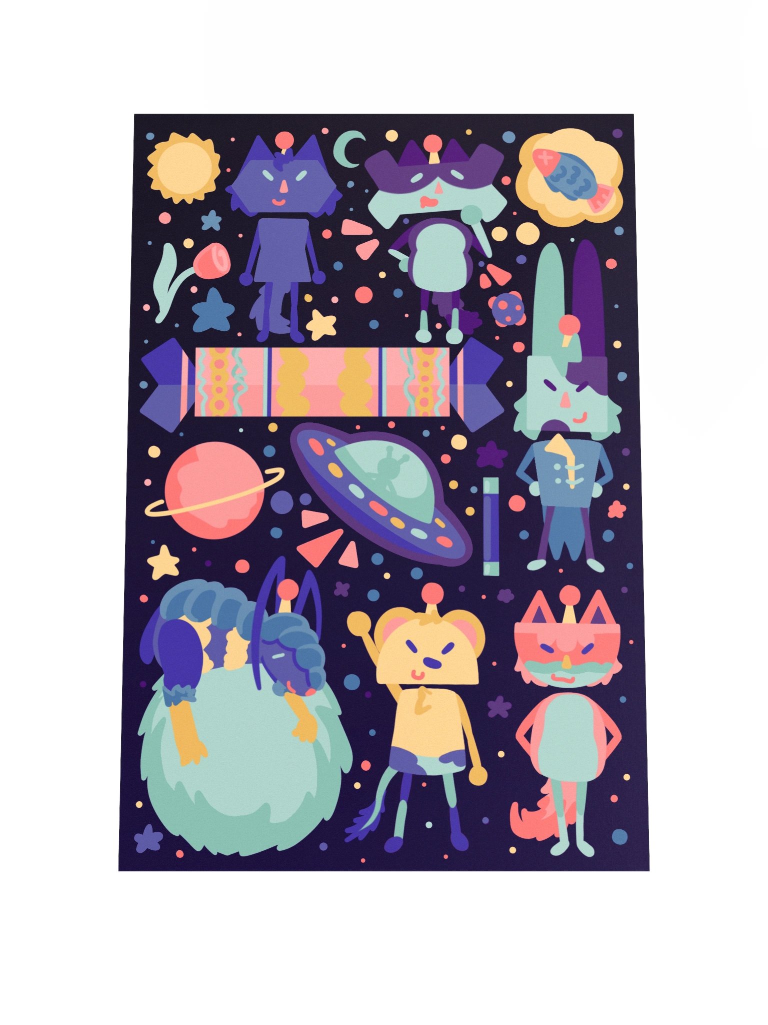 Cozy Cosmos Crew Purple Poster product image (3)