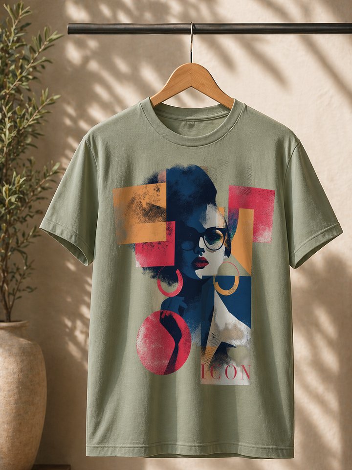 ICON Graphic T-Shirt – Premium Unisex Tee in Soft Cream, Warm Tan & Sage product image (1)