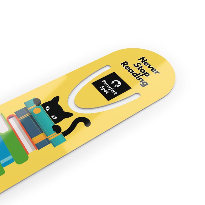 “Never Stop Reading” Black Cat Metal Bookmark product image (2)