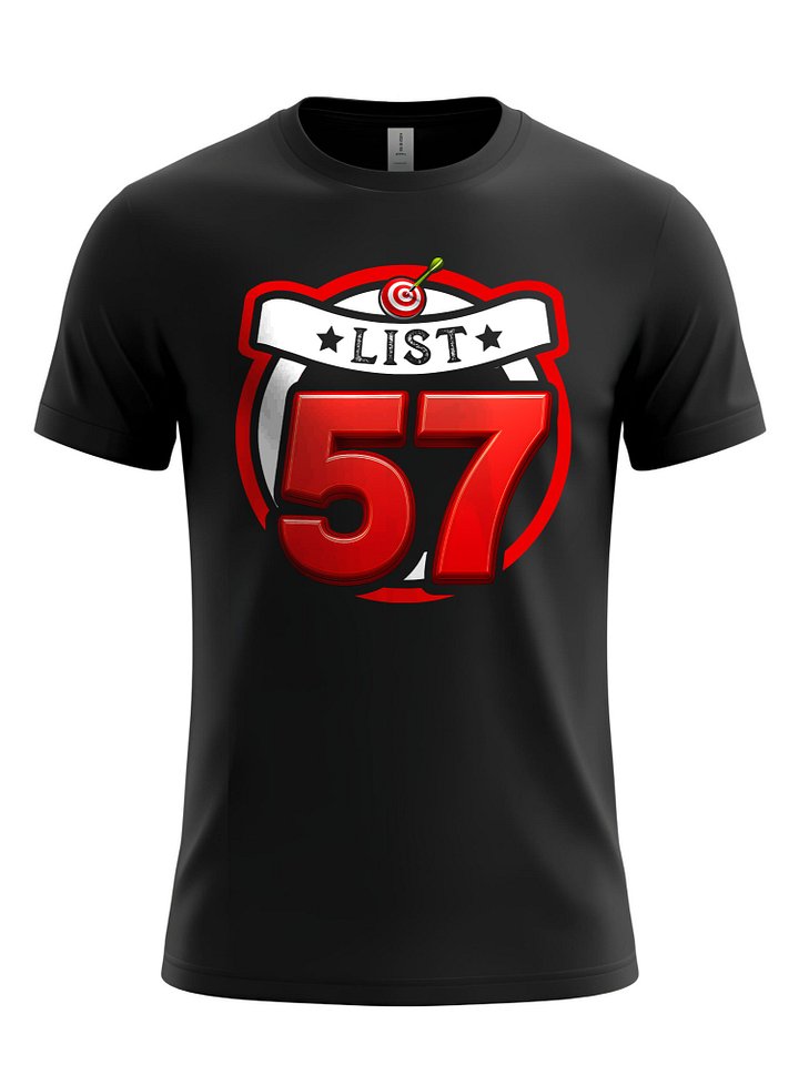 List 57 T Shirt Large Front Graphic Retro Sports Number Design Dartboard Emblem Unisex Casual Printed Tee Athletic Style Streetwear Top product image (2)