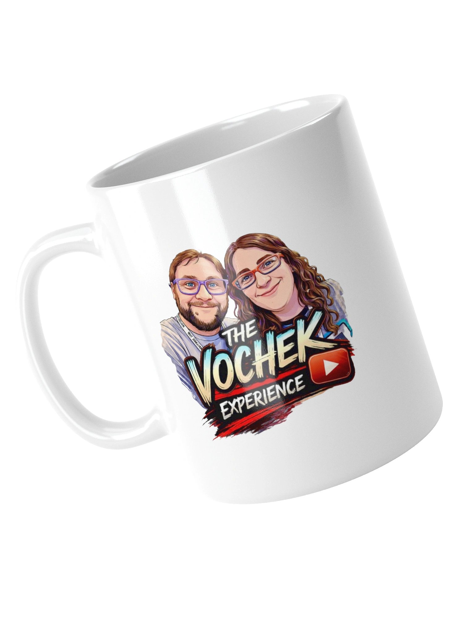 The Vochek Experience Logo White Glossy Mug product image (5)