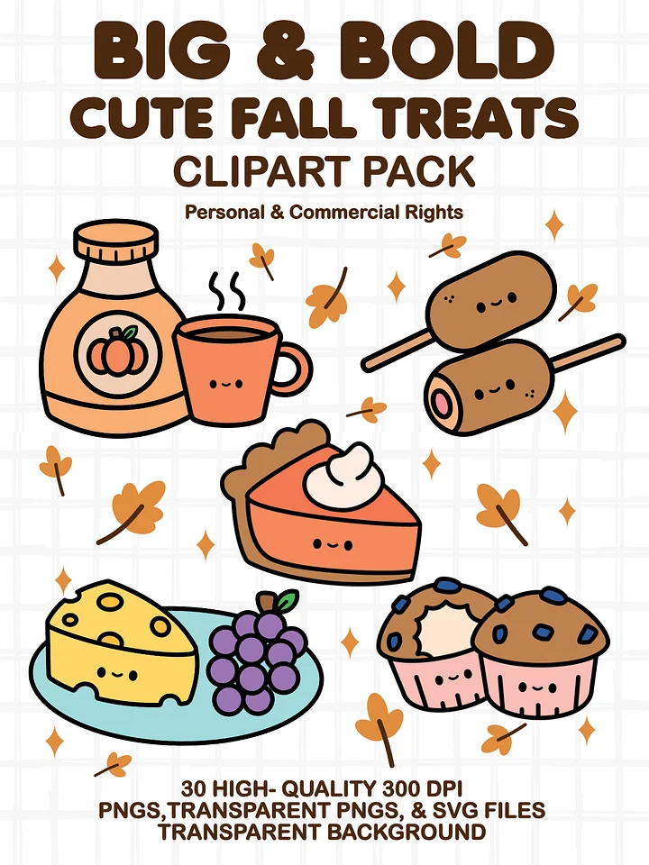 Cute Fall Treats Clipart Pack product image (1)