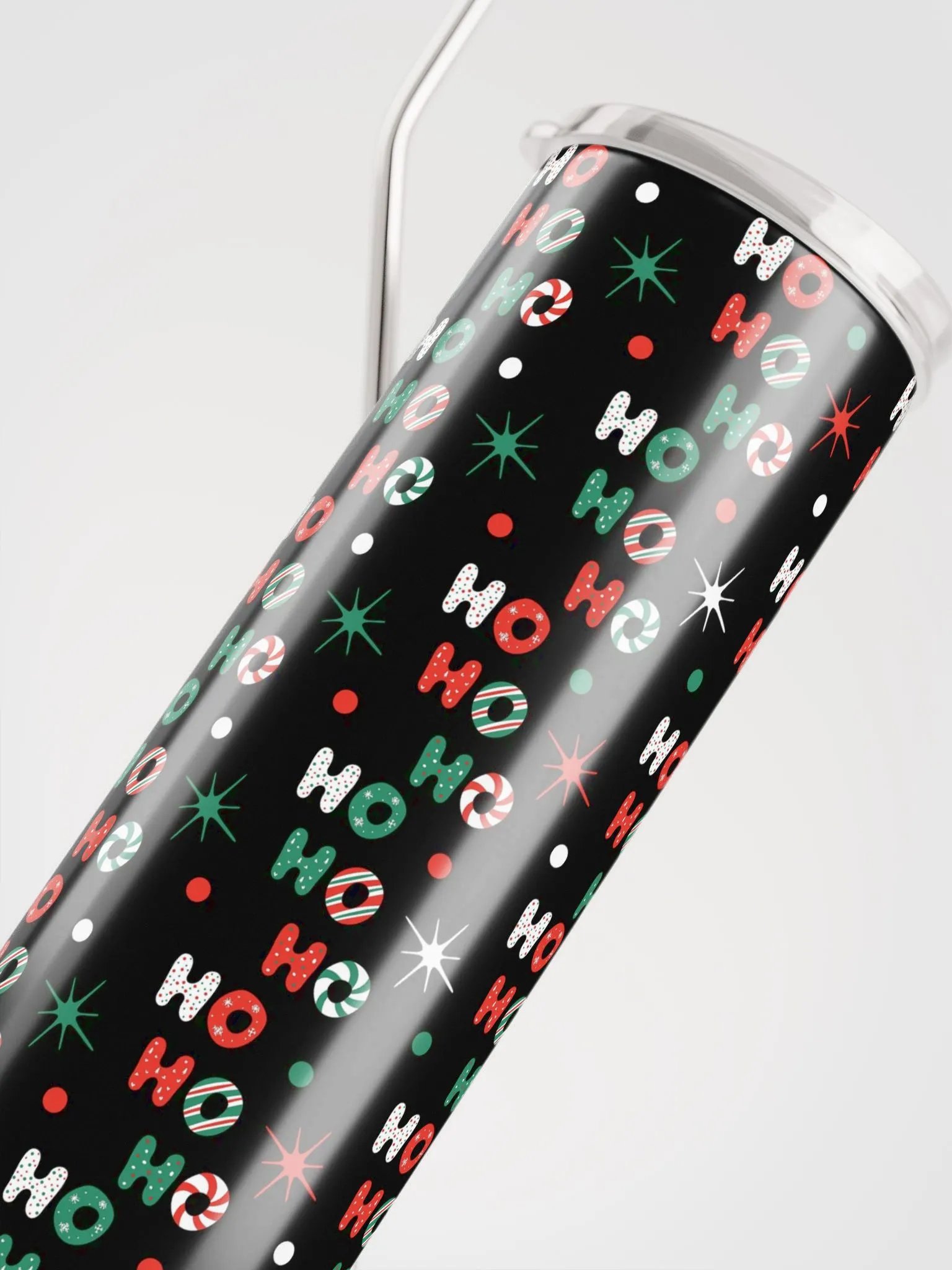 Festive "Ho Ho Ho" Stainless Steel Tumbler product image (4)