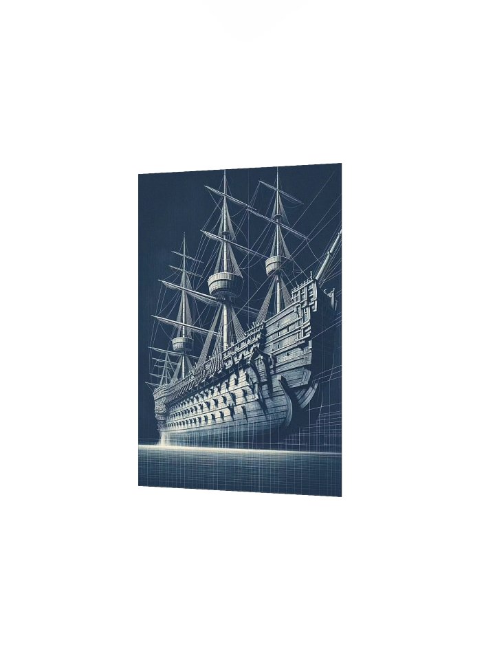 Spanish Empire Galleon Blueprint | 17th Century Nautical Ship – Dark Academia Wall Art (Museum Quality Print) product image (12)