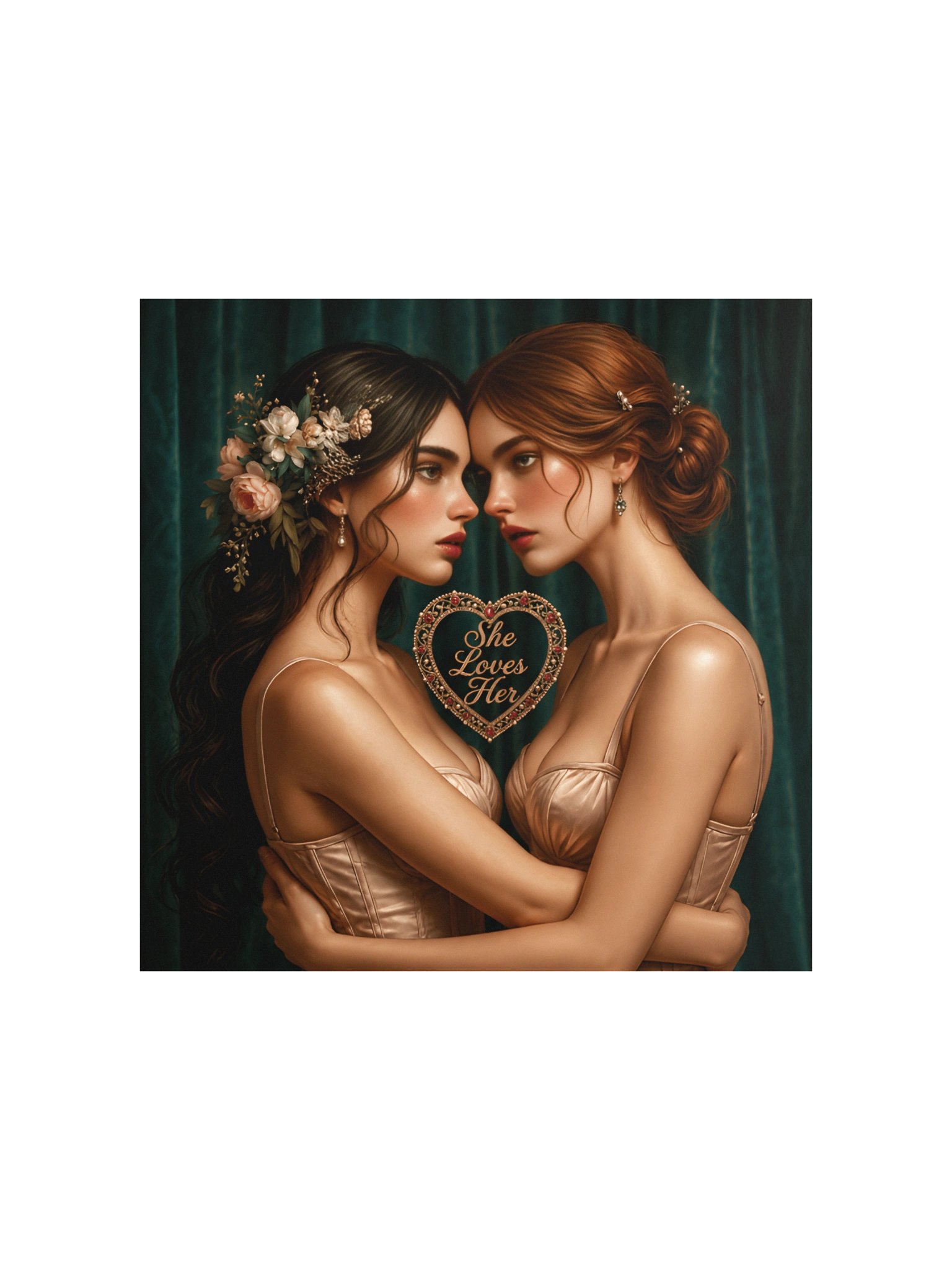 She Loves Her | Romantic Lesbian Couple Art Print | Sapphic Romance Poster product image (2)