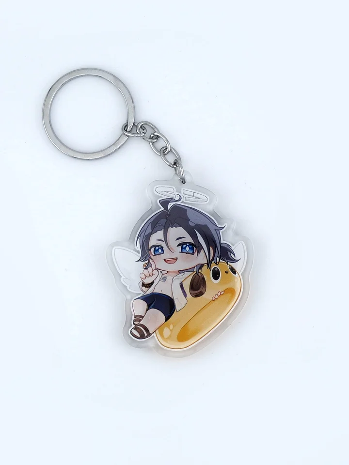 ( LIMITED PRE-ORDER ) Premium Acrylic Keychain ( Double Sided + Luxe Finish ) - Azeru 2.0 Summer Chibi ( ft. Chizuru's art ) product image (1)