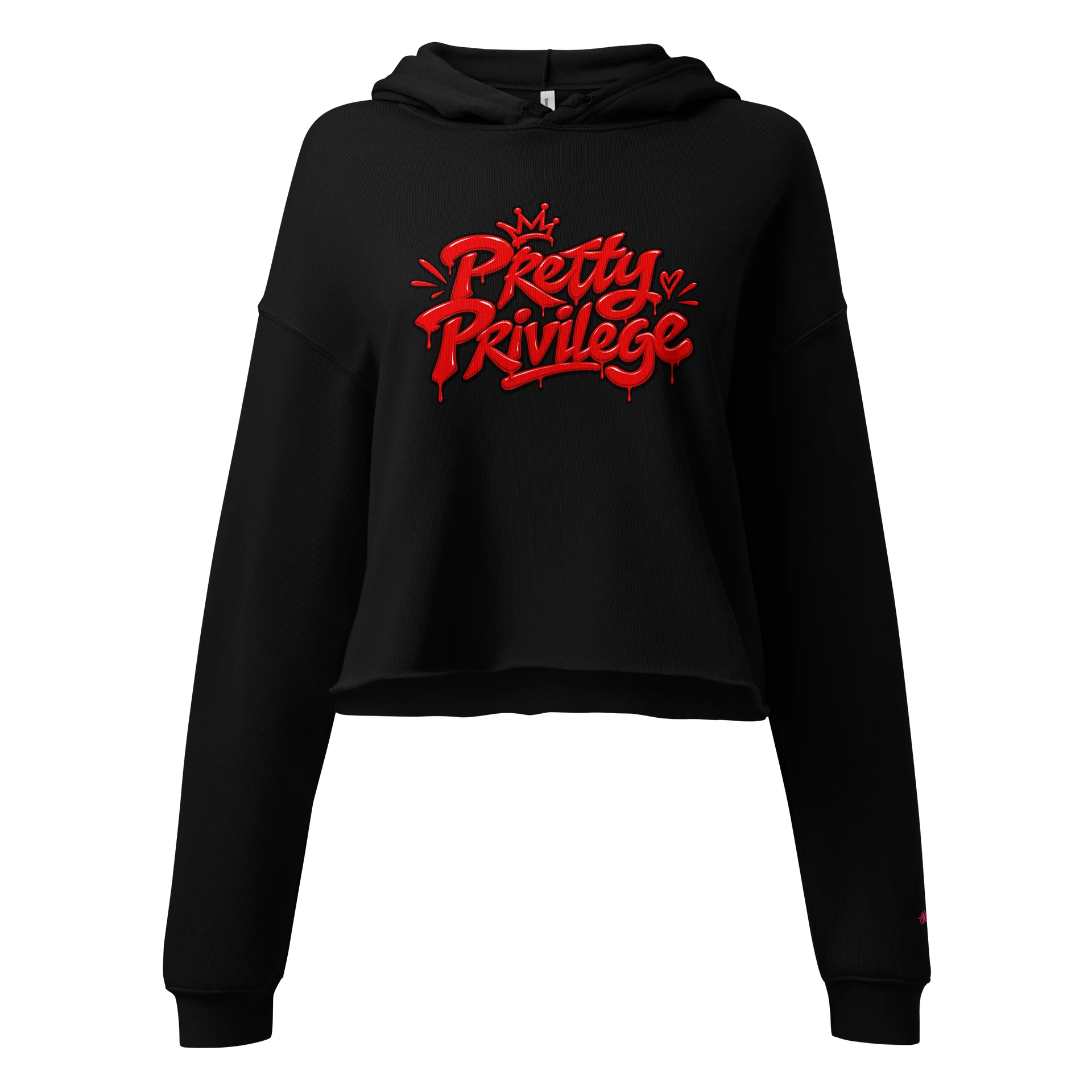 HERitage Pretty Privilege Crop Hoodie In Red product image (2)