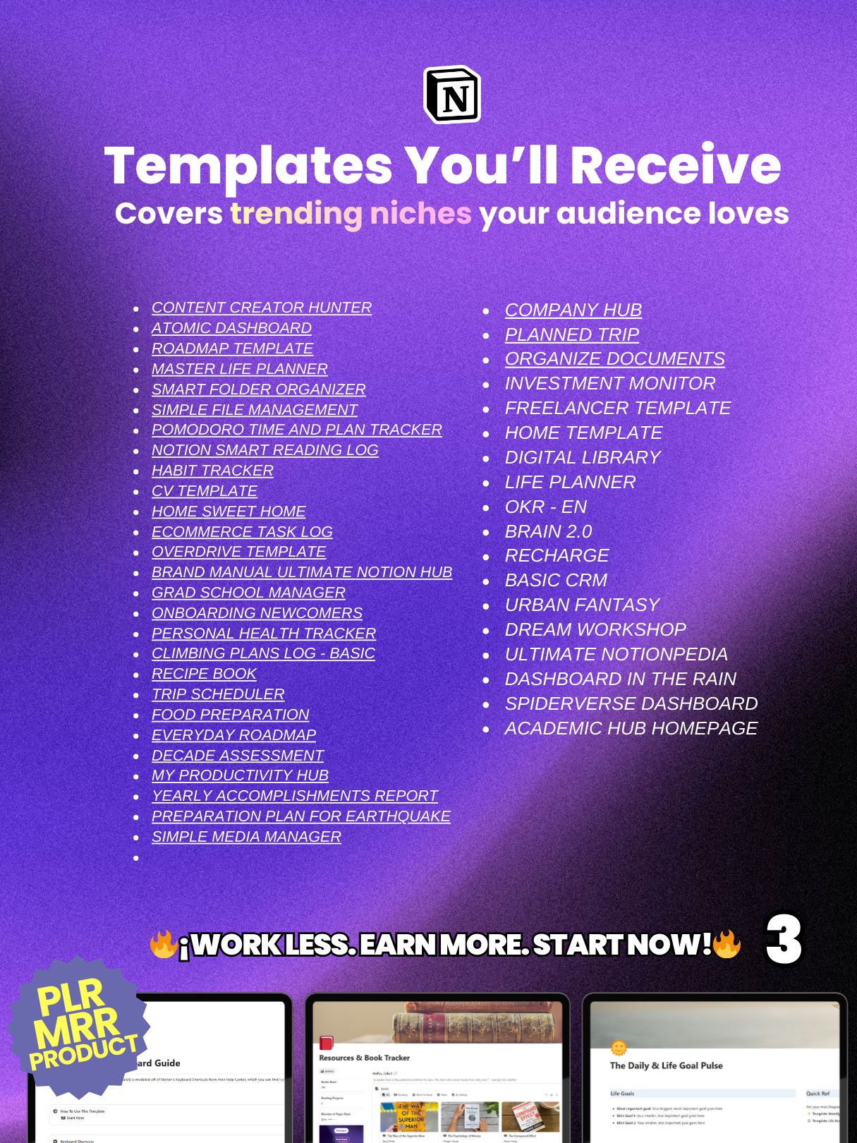 190 Notion PLR Templates & Planners Bundle | PLR Products, Plr Mrr, Master Resell Rights product image (8)