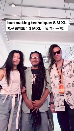 The art of bun-making with @rizalhadimusic and @tennysonking 
 
#longhair #asianartist #taiwan #musicfestival #hairtutorial