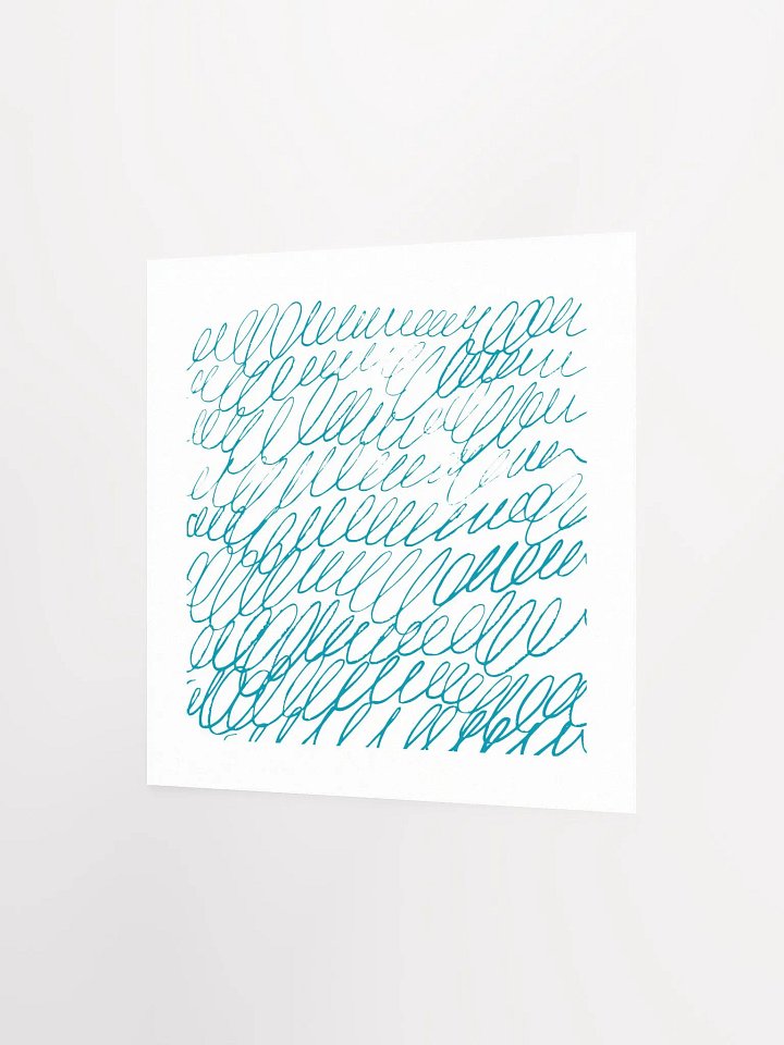 Turquoise Scribble Abstract Line Art Print product image (6)